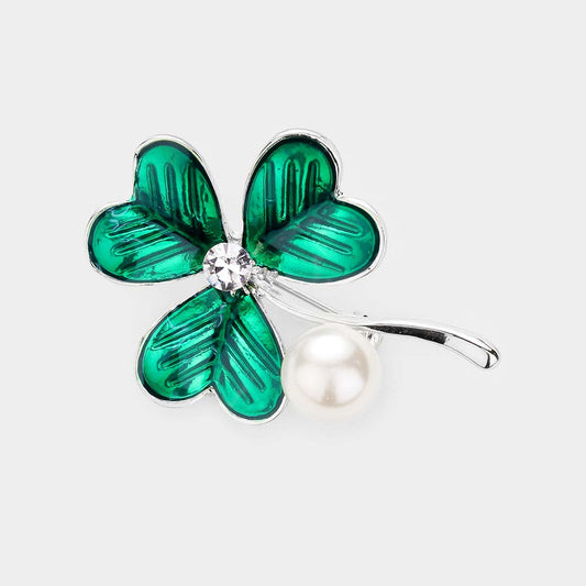 Pearl Clover Brooch - iBESTEST.com