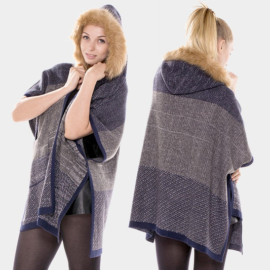 Fur Hooded Shawl - iBESTEST.com