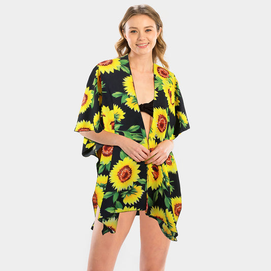 Sunflower Kimono Poncho - iBESTEST.com