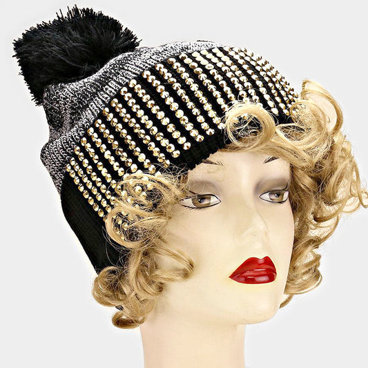 Pom Pom Bling Beanie Hat - iBESTEST.com